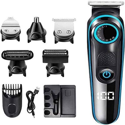 GeRRiT Electric Razor for Men, 6 in 1 Rechargeable Waterproof IPX7 Electric Shaver, Electric Shaver with Precision Trimmer, Hair Clippers,Rechargeable, Wet & Dry Shaver with Easy Clean