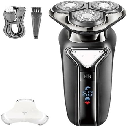 GeRRiT Electric Shavers for Men, Wet Dry Waterproof Electric Shaver for Men Wet Dry Beard Electric Razor Facial Shaving Machine Rechargeable LCD