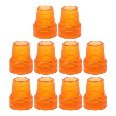 10pcs Rubber Crutch Tip with Slip Resistance for Heavy Duty Walking Cane Universal, Thickened Design, Traction Base, Fits Most Canes (Orange)