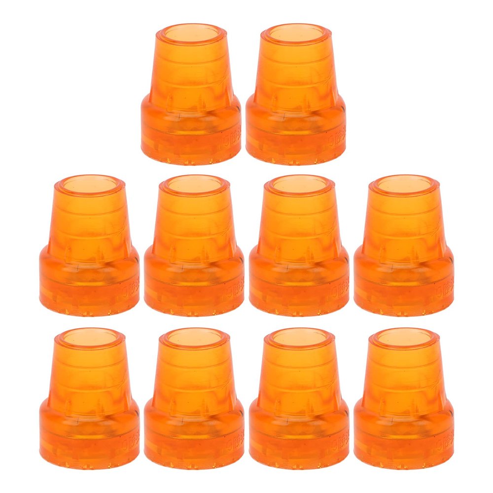 10pcs Rubber Crutch Tip with Slip Resistance for Heavy Duty Walking Cane Universal, Thickened Design, Traction Base, Fits Most Canes (Orange)
