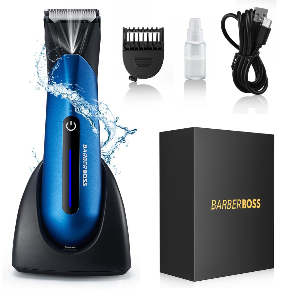 BarberBoss Men's Ultimate Body & Groin Trimmer - Precision Grooming Kit, Pubic Hair Styling, Comprehensive Personal Grooming Set