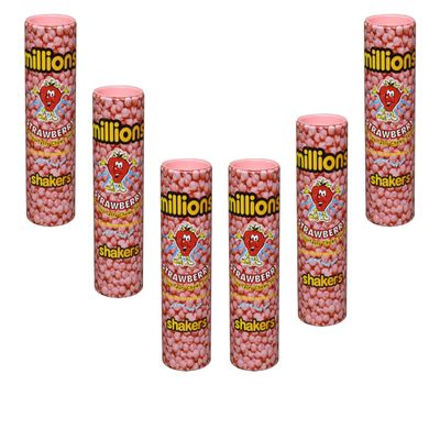 Million Shaker 82g - Strawberry - Million Now Come In a Tube, Perfect For Taking With You On-The-Go - Delicious Tiny, Thewy Treats For You To Munch Away On - Pack of 6