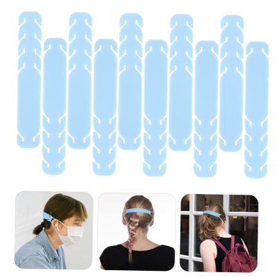 FRCOLOR 10pcs Mask Hooks Mask Extension Buckle Ropes Hanging Hooks Light Blue Elastic Band
