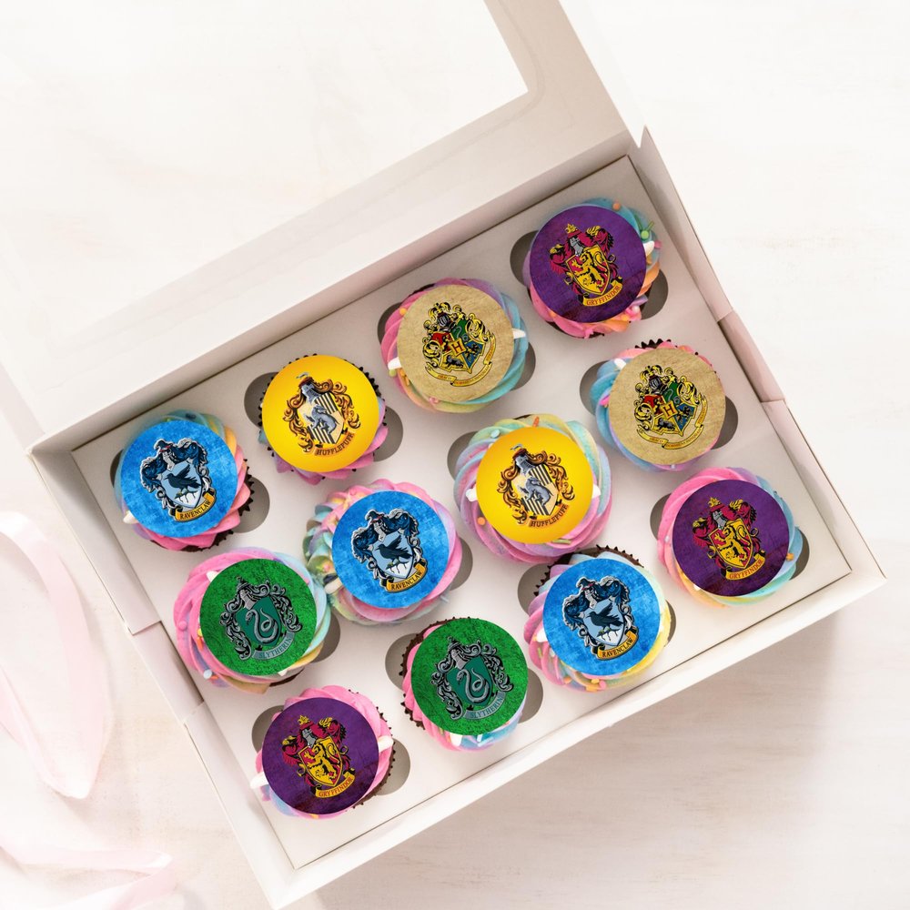 22 x PRECUT Wizard House Badge Cupcake Topper Edible Wafer Paper Cake Toppers Decoration