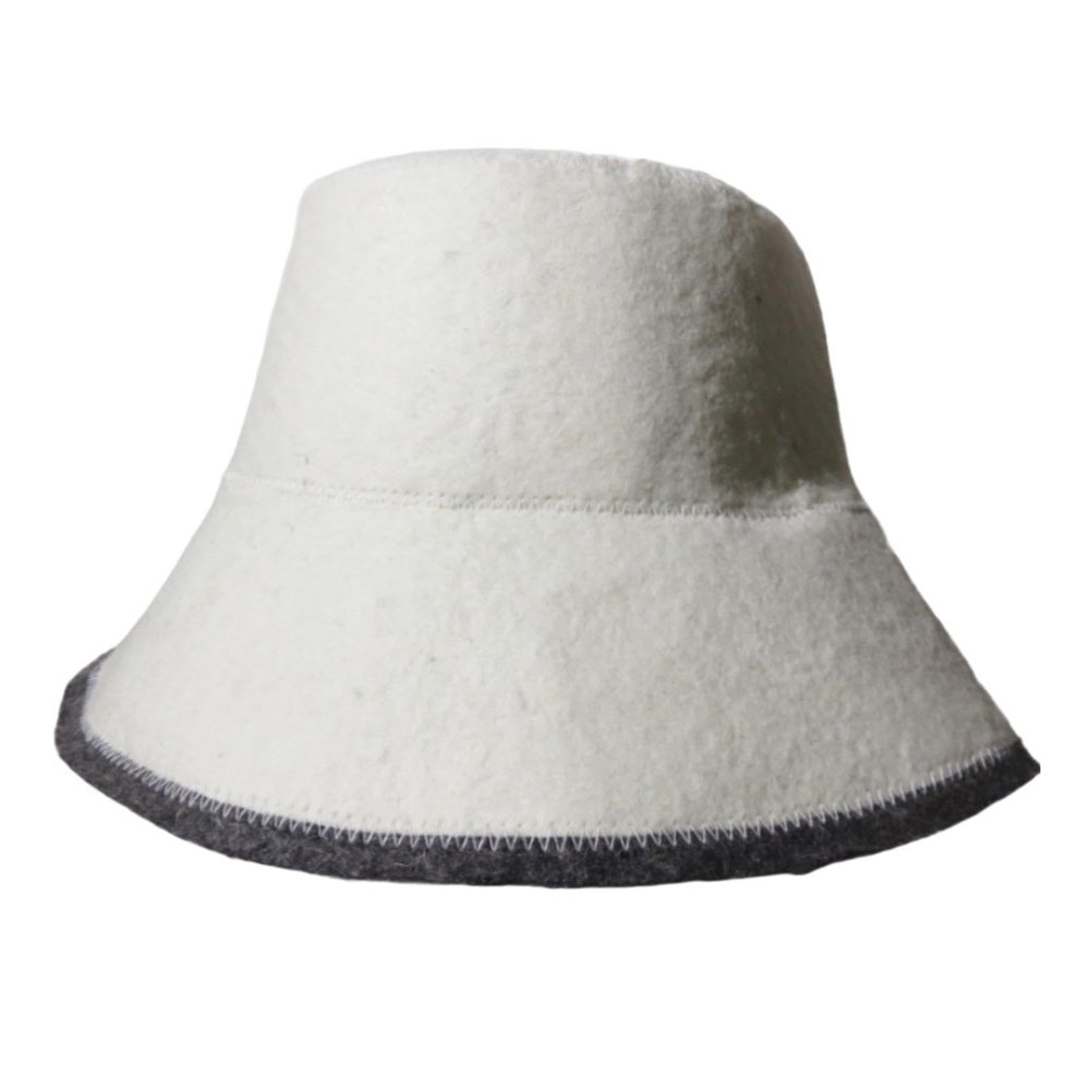 Colcolo Sauna Hat Hat for Sauna Cloth Head Protect Accs Indoor Sauna Accessories Wool Sauna Hat for Shower Bath House Steam Room, White