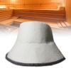 Colcolo Sauna Hat Hat for Sauna Cloth Head Protect Accs Indoor Sauna Accessories Wool Sauna Hat for Shower Bath House Steam Room, White view 3