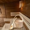 Sharplace Sauna Bucket Wooden Ladle Barrel Tub Foot Spoon Portable SPA Steaming Bathroom Tool,Bathing Pail Spoon for Sauna Hotel Women view 3