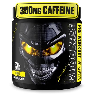 JNX Sports The Shadow! 350mg of Caffeine Hard Core Preworkout -Electric Energy, Mental Focus, Superhuman Strength, Men & Women - Lemon 30 Servings
