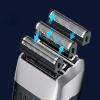 Electric Razor for Men, 3-blade System Hair Beard Electric Shaver For Men Washable Electric Razor Wet Dry Head Bald Shaving Machine Rechargeable view 2