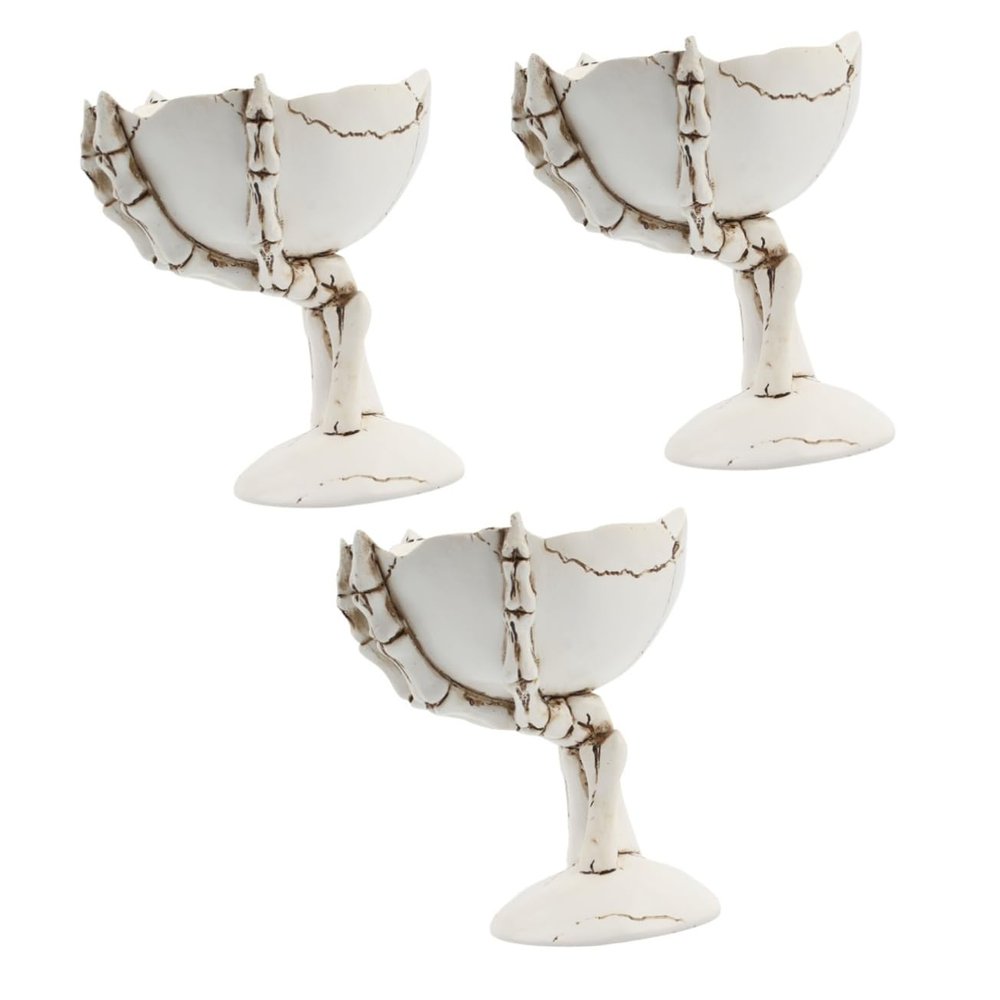 3 Pcs Skeleton Hand Skull Fruit Bowl Candy Bowl Halloween Skeleton Decor Halloween Candy Bowl with Hand Bandejas para Comida Desk Topper Home Decoration Snack Household Office