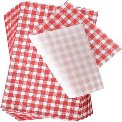 L LIKED 100 PCS 12x7.5 Inchs Red and White Greaseproof Paper Sheets