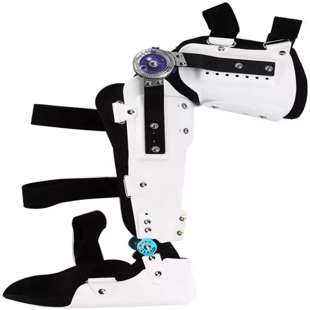 HUANGJUN Hinged Knee Foot Support Brace, Hinged Knee Brace Fracture Fixed Guard Splint Leg Protector, Adjustable Post Knee Support Orthosis Immobilizer Fixed Bracket
