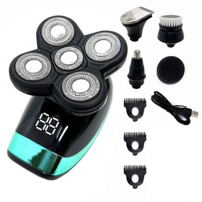 JQUAL Electric Razor for Men, 5 in 1 Bald Head Shaver with Hair Clippers Nose Hair Trimmer Facial Cleaning Waterproof Electric Shaver for Men Beard Trimmer