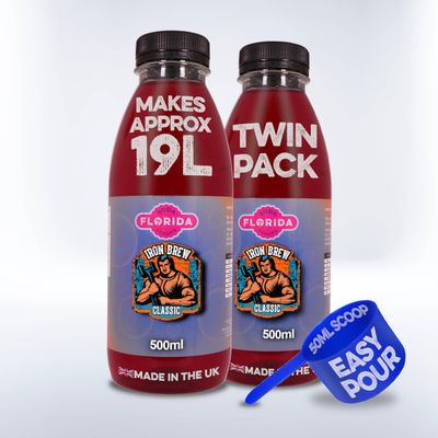 Florida Syrups Flavours Compatible with Sodastream Machines - Soda Drink Flavourings 500 ml (Pack of 2) (500 ml (Pack of 2), Iron Brew)