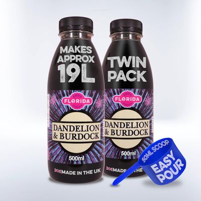 Florida Syrups Flavours Compatible with Sodastream Machines - Soda Drink Flavourings 500 ml (Pack of 2) (500 ml (Pack of 2), Dandelion & Burdock)