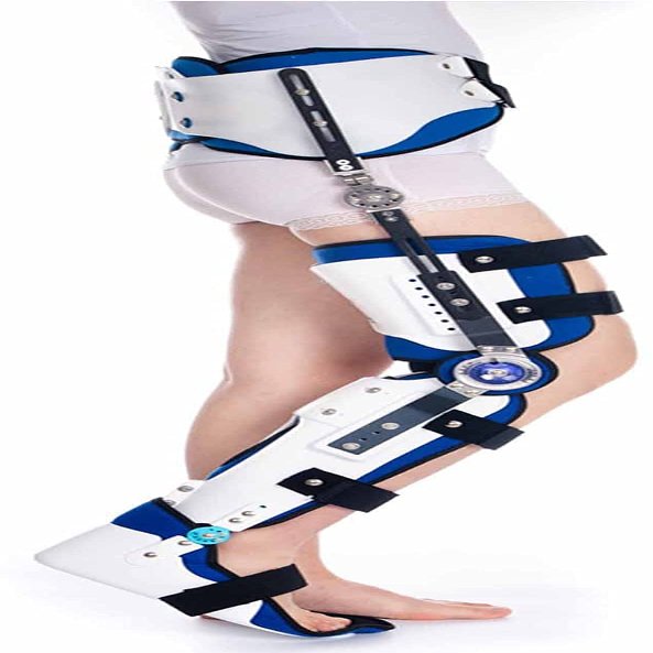 HUANGJUN Hinged Hip Knee Support Brace Adjustable Ankle and Foot Orthosis Post Op Knee Support Orthosis Immobilizer Protector for Left and Right Leg