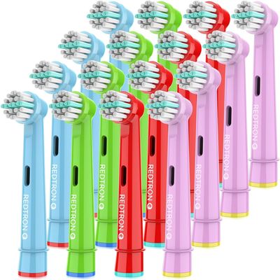 REDTRON Kids Electric Toothbrush Heads Compatible with Oral B, Soft Bristles Kids Toothbrush Heads, Children Replacement Toothbrush Head for Sensitive Teeth and Gums (Pack of 16)