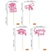 Rsstarxi 36 Pack 2024 Graduation Cupcake Toppers Glitter Class of 2024 Graduation Cap Diploma Cupcake Picks Decorations for Congrats Grad 2024 Graduation Theme Party Cake Decorations Pink view 2