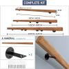 UsmAsk Handrail Staircase for Indoor/Outdoor Staircase Handrails Banister - Complete Kit. Natural Wooden Stair Rail, Wall Mount Elderly Railings Safety Hand Support Rail Corridor Rod, Grab Bar view 2