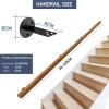 UsmAsk Handrail Staircase for Indoor/Outdoor Staircase Handrails Banister - Complete Kit. Natural Wooden Stair Rail, Wall Mount Elderly Railings Safety Hand Support Rail Corridor Rod, Grab Bar view 3