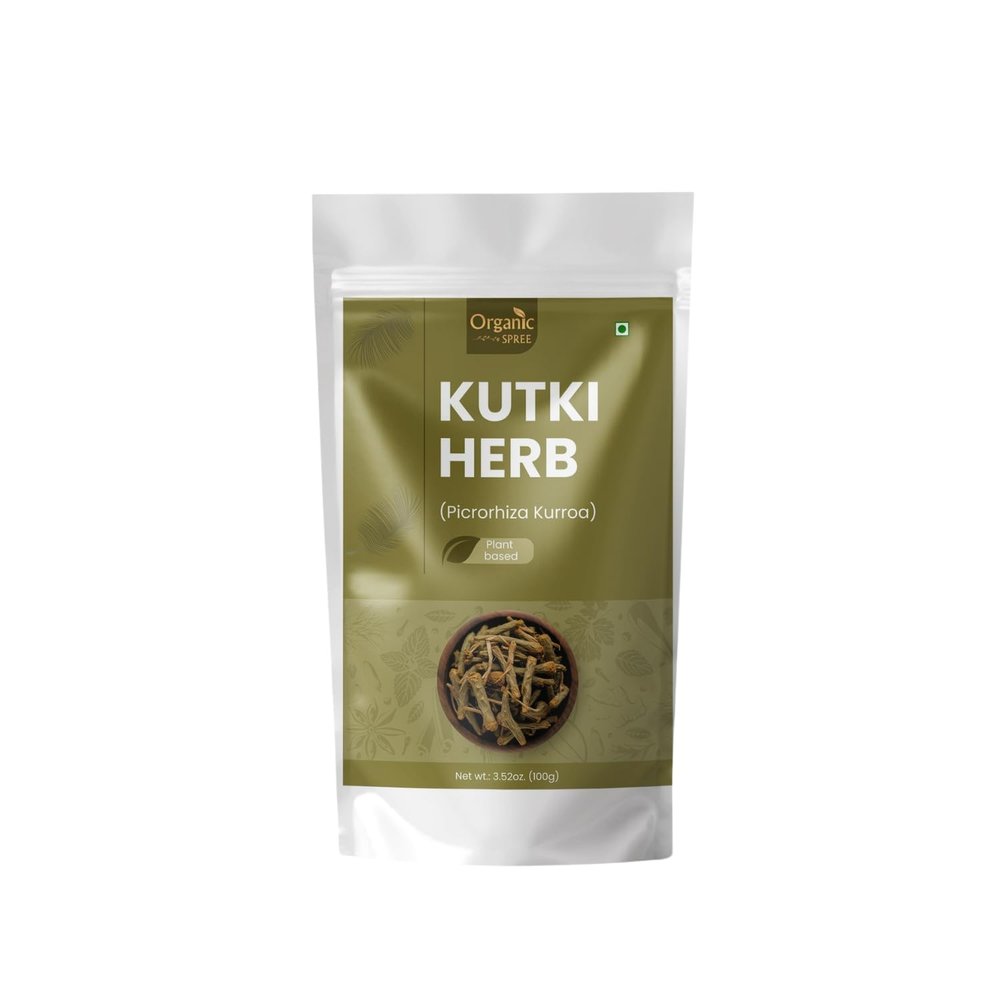 Organic Spree Kutki Herb 100gm (3.52oz) Picrorhiza Kurroa Katuka Rohini Pure and Natural 100gm