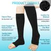 ACWOO Compression Socks for Women & Men, 2 Pairs Open Toe Graduated Stockings Support, Non-Slip Flight Socks Running Socks for Sports, Flying, Maternity Pregnancy, Nurses, Travel, Running view 2
