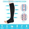 ACWOO Compression Socks for Women & Men, 2 Pairs Open Toe Graduated Stockings Support, Non-Slip Flight Socks Running Socks for Sports, Flying, Maternity Pregnancy, Nurses, Travel, Running view 3