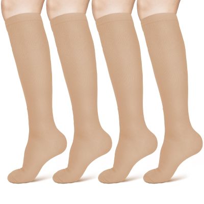 ACWOO Compression Socks for Women & Men, 2 Pairs Graduated Stockings Support, Non-Slip Breathable Flight Socks Running Socks for Sports, Flying, Maternity Pregnancy, Nurses, Travel, Running