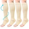 ACWOO Compression Socks for Women & Men, 2 Pairs Open Toe Graduated Stockings Support, Non-Slip Flight Socks Running Socks for Sports, Flying, Maternity Pregnancy, Nurses, Travel, Running view 1