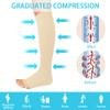 ACWOO Compression Socks for Women & Men, 2 Pairs Open Toe Graduated Stockings Support, Non-Slip Flight Socks Running Socks for Sports, Flying, Maternity Pregnancy, Nurses, Travel, Running view 3