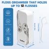 Portable Travel Flosser Dispensers with 112 Dental Picks, Reusable Travel Dental Floss Dispenser, Floss Pick Cases, Floss Stick Organizers, Flosser Storage Box for Travel (White) view 2