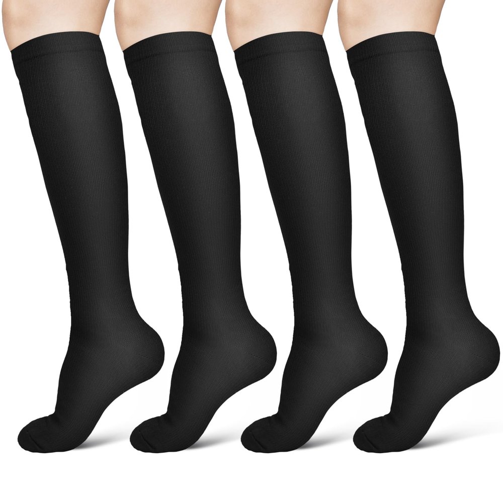 ACWOO Compression Socks for Women & Men, 2 Pairs Graduated Stockings Support, Non-Slip Breathable Flight Socks Running Socks for Sports, Flying, Maternity Pregnancy, Nurses, Travel, Running