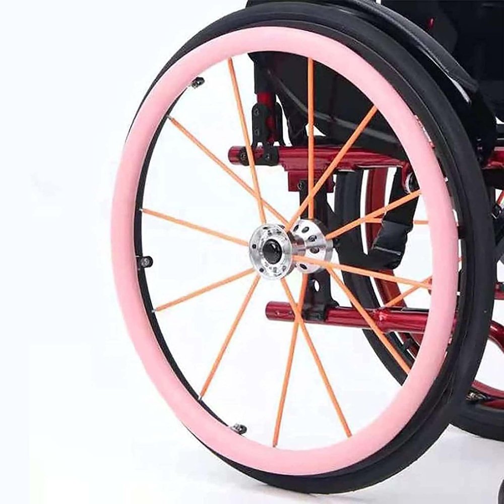 ZSZOOBFD Wheelchair Push Rim Covers Silica Gel Hand Push Cover Wheelchair Rear Wheel Push Ring Silicone Protective Cover Wheelchair Handrim Covers 1 Pair Wheelchair Accessories,08,24in