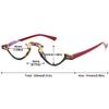 ABETOS Half Frame Reading Glasses Blue Light Blocking Computer Readers Men Women Fashion Small Retro Half Moon Lens Spring Hinge Lightweight Eyeglasses, Tortoiseshell&Red 3.0 view 2