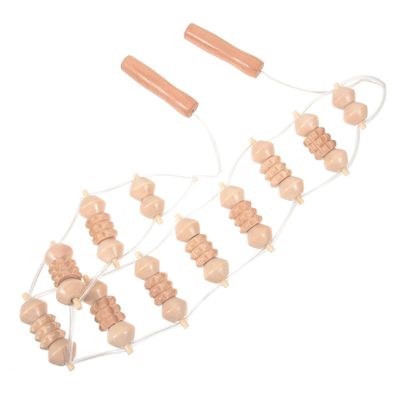Beaupretty Wooden Back Massager Roller Stick for Neck and Back Pain Relief, Manual Stretch Massager Body Tool for Home Use, Muscle Relaxation and Spine Stretching Aid