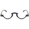 ABETOS Half Frame Reading Glasses Blue Light Blocking Computer Readers Men Women Fashion Small Retro Half Moon Lens Spring Hinge Lightweight Eyeglasses, Black&Leopard 1.5 view 1