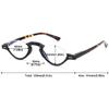 ABETOS Half Frame Reading Glasses Blue Light Blocking Computer Readers Men Women Fashion Small Retro Half Moon Lens Spring Hinge Lightweight Eyeglasses, Black&Leopard 1.5 view 2