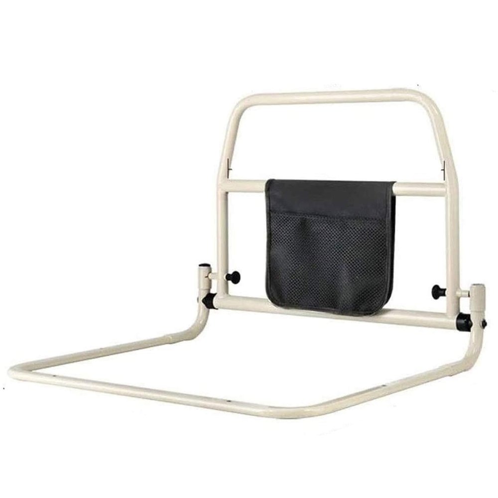 JAVPTAV Sturdy Bed Rail For Elderly Adults Home Foldable Grab Rails For Elderly Safety Bed Rail Guard Handrail Pregnant Assist Support Handle With Storage Pouch Bed Grab Rails