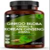Ginkgo Biloba and Korean Ginseng Tablets - 7000mg Ginkgo Biloba Herbal Supplements & 600mg Panax Ginseng High Strength Ginseng Extract - Enriched with Vitamin B3 & B5-360 Vegan Tablets view 1
