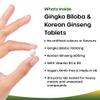 Ginkgo Biloba and Korean Ginseng Tablets - 7000mg Ginkgo Biloba Herbal Supplements & 600mg Panax Ginseng High Strength Ginseng Extract - Enriched with Vitamin B3 & B5-360 Vegan Tablets view 2
