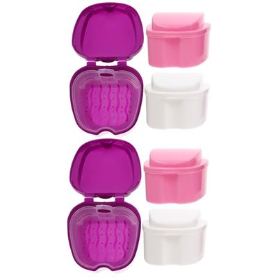 FRCOLOR 6pcs Box Orthodontic Denture Case Retainer Container Case for Denture Storage Dentist Use False Tooth Holder Random Color
