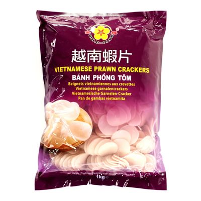 Gold Plum Vietnamese Uncooked Prawn Crackers Chips Snacks 1kg (Pack of 5)