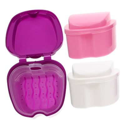 FRCOLOR 3pcs Denture Storage Box Protective Case for False Container Case for Travel