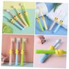 Beaupretty Childrens Cartoon Toothbrush 4pcs with Soft Bristles for Ages 2-10, Kids Oral Care Manual Brush Set in Yellow, Pink, Green, Blue, Suitable for Daily Teeth Cleaning and Oral view 2