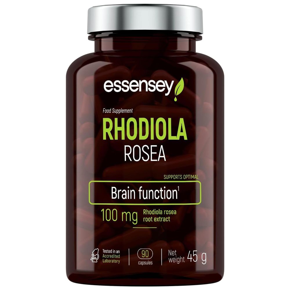Essensey Rhodiola Rosea Extract - 100mg - Enhancement of Cognitive Function and Circulatory Support | Optimal Brain and Gastrointestinal Function | Supplement | 90 Vegetarian Capsules