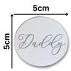 6pcs Happy Fathers Day Gold Mirror Acrylic Cupcake Topper Cake Charm Cake Disc Daddy Acrylic Happy Cake Topper Gift For Dad Grandad Gift For Him 50mm 5cm 2inch (Silver Circle 3 - Daddy) view 3