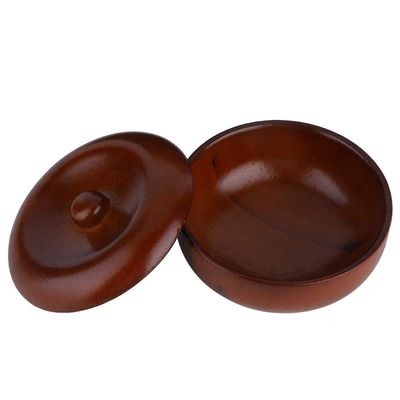 ANKROYU Shaving Soap Cream Bowl, Rubber Wood Foaming Shaving Bowl with Cover, Shaving Soap Lather Mug Cup, Keep Lather Warm for Man's Wet Shave