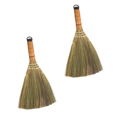 Beavorty Handmade Small Wooden Broom 2pcs Set Household Desktop Wall Cleaning Broom Tool Dust Sweeper for Home Use