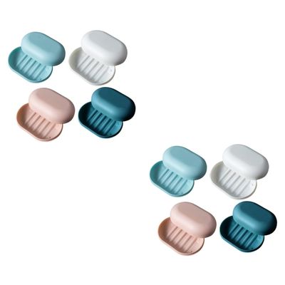 Amosfun 8pcs Portable Soap Box Lid Creative Soap Holder Travel Dish Lid for Shower