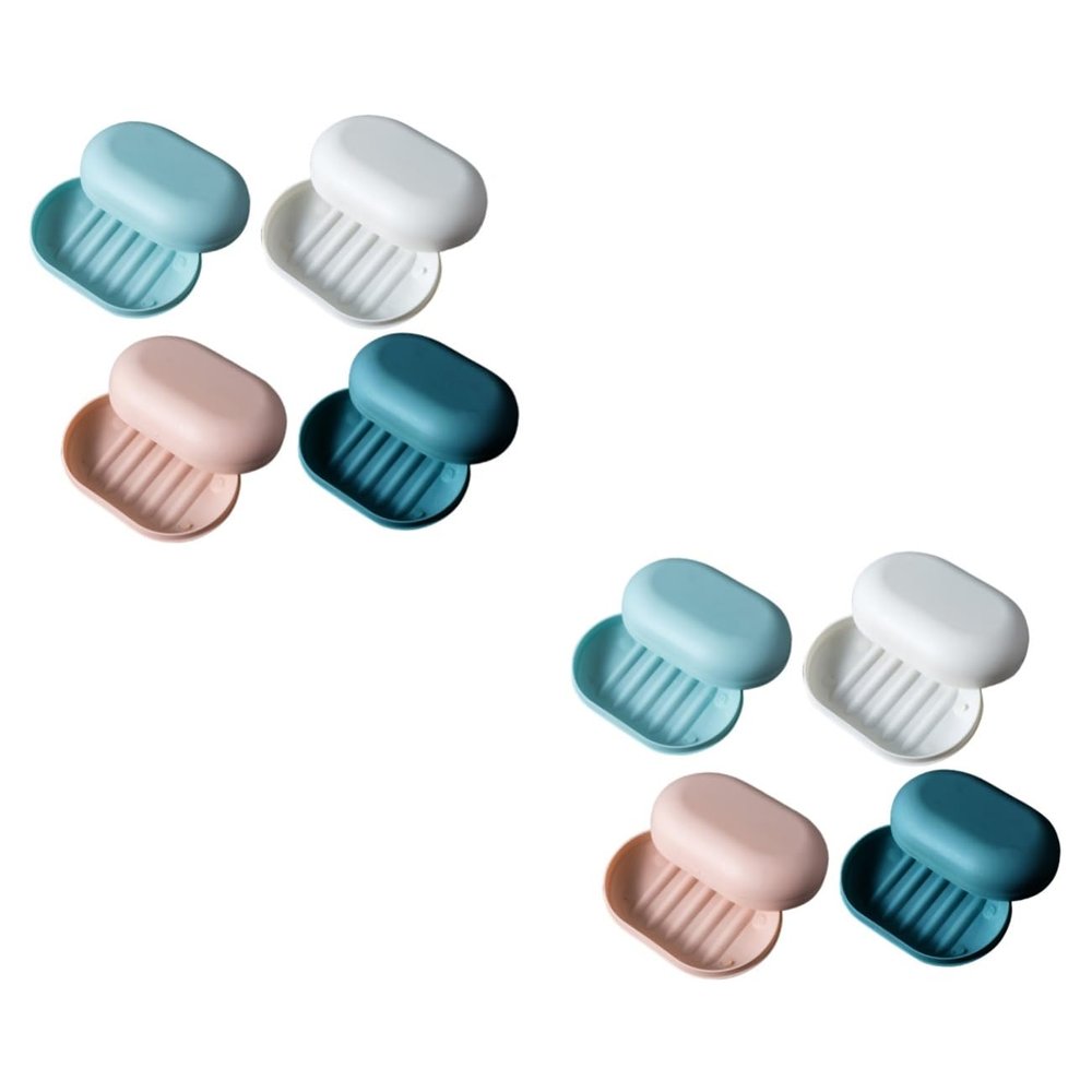 Amosfun 8pcs Portable Soap Box Lid Creative Soap Holder Travel Dish Lid for Shower